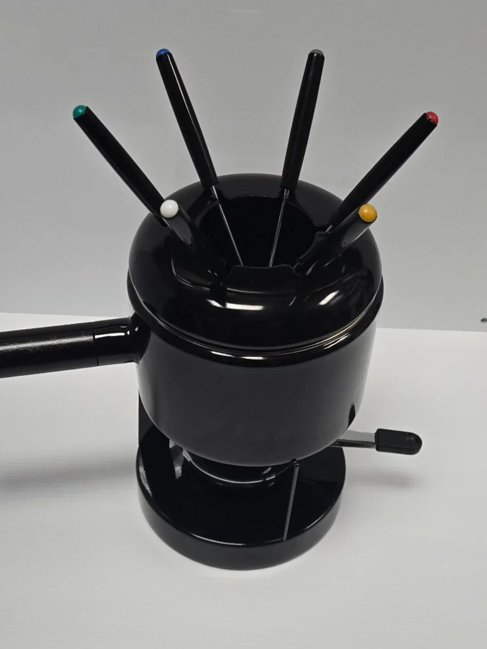 Roshco Porcelain Enamel Fondue Pot 10 Piece Set 58901BK